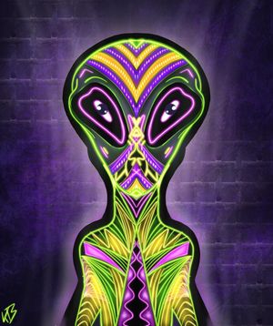 Psychedelic Alien Drawing